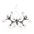 Ideal Lux - Lampadario a sospensione su cavo NODI 15xE14/28W/230V Ø 105 cm cromo lucido/bianco